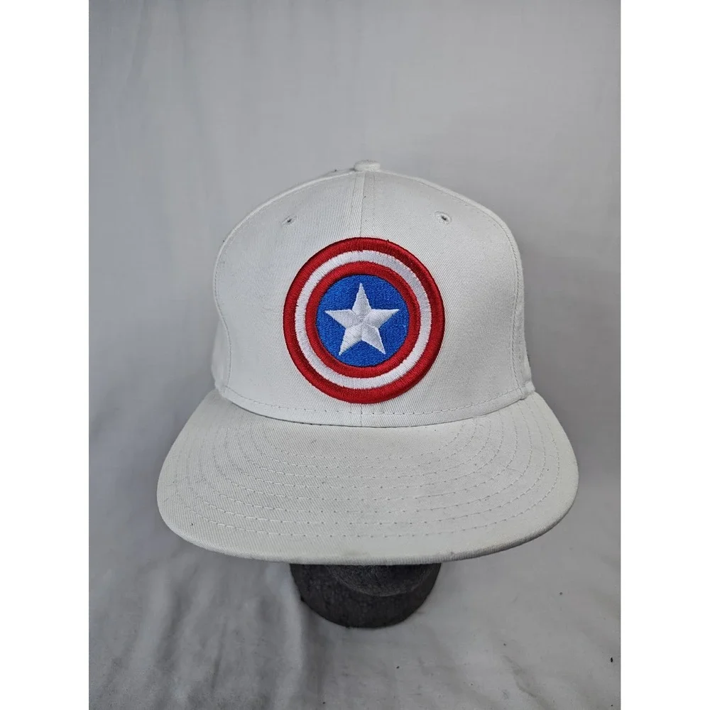 New Era 59FIFTY Marvel Captain America Fitted Hat 7 5/8 White IPCC Promo Flat
